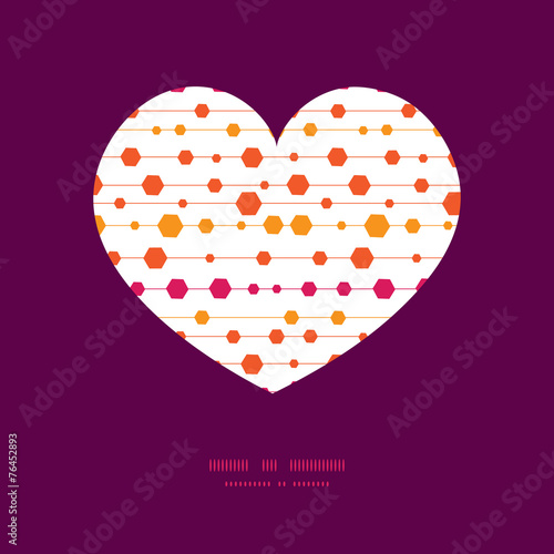 Vector abstract colorful stripes and shapes heart silhouette