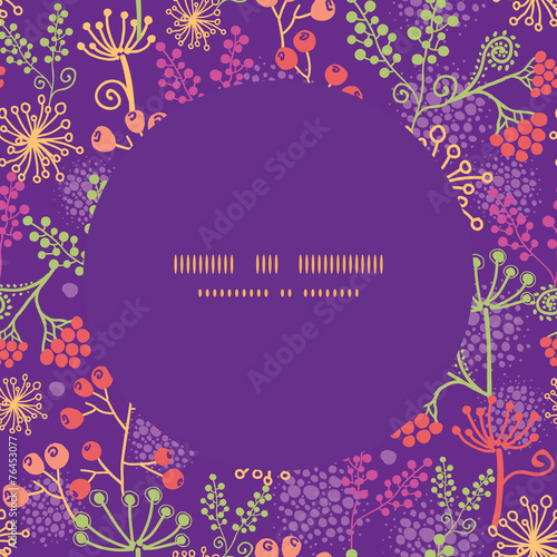 Vector colorful garden plants frame seamless pattern background