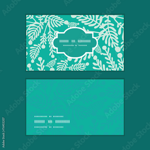 Vector emerald green plants horizontal frame pattern business