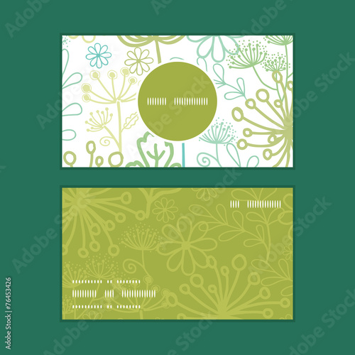 Vector mysterious green garden vertical round frame pattern