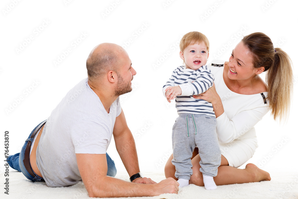 Happy family with little baby. Happy family with little baby.