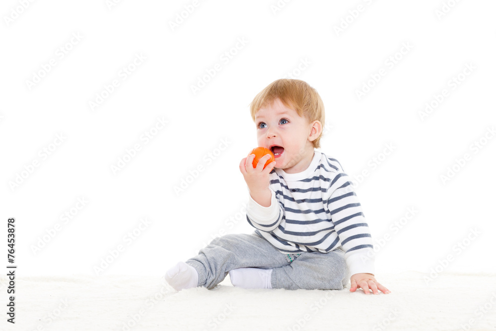 Little baby with ball. Little baby with ball.