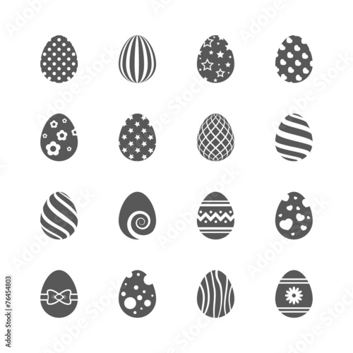 Easter eggs icons set.