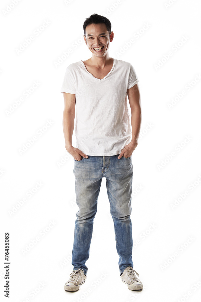 Asian man in happy mood Asian man in happy mood
