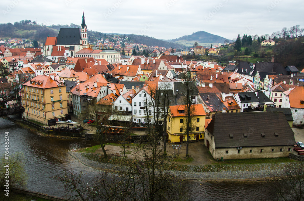 Obraz premium Classic town from top view