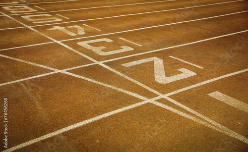 Numbers on running track