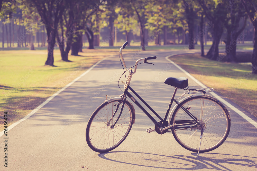 Fototapeta premium Vintage bicycle in Sukhothai Historical Park, Thailand