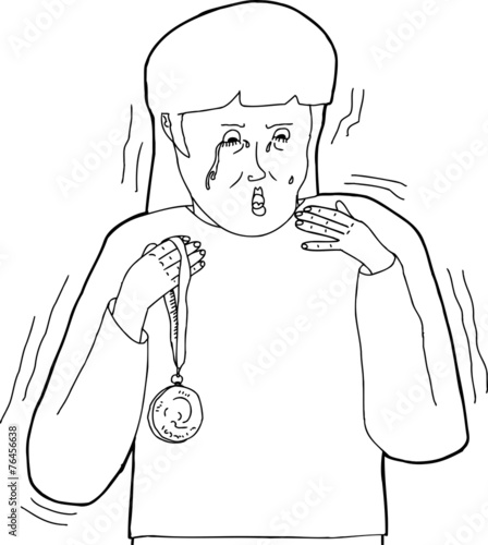 Outline Cartoon of Sore Loser