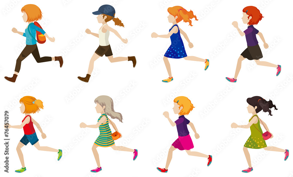 Faceless kids running Faceless kids running