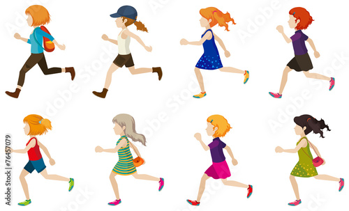 Faceless kids running