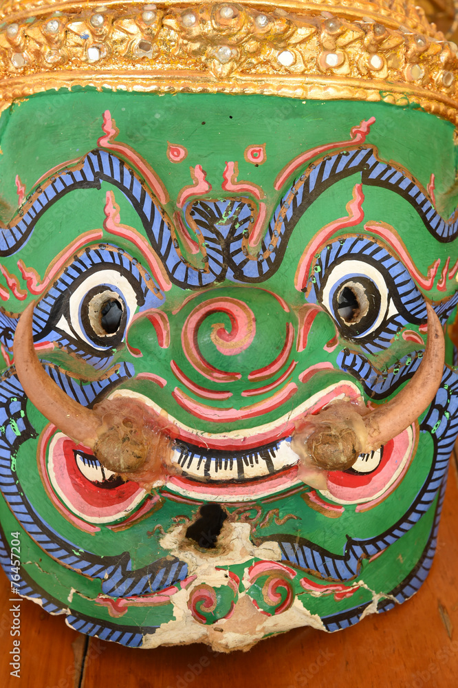 Naklejka premium Hua Khon, Used in Khon - Thai traditional dance