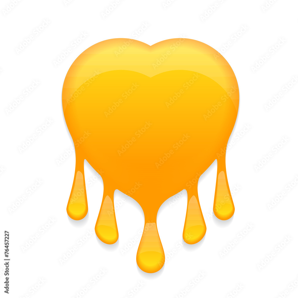 honey stamp with droplets.(heart version) honey stamp with droplets.(heart version)