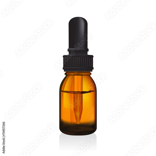 illustration of glass  bottle with pipe dropper vector isolated