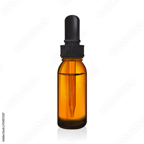 illustration of glass  bottle with pipe dropper vector isolated