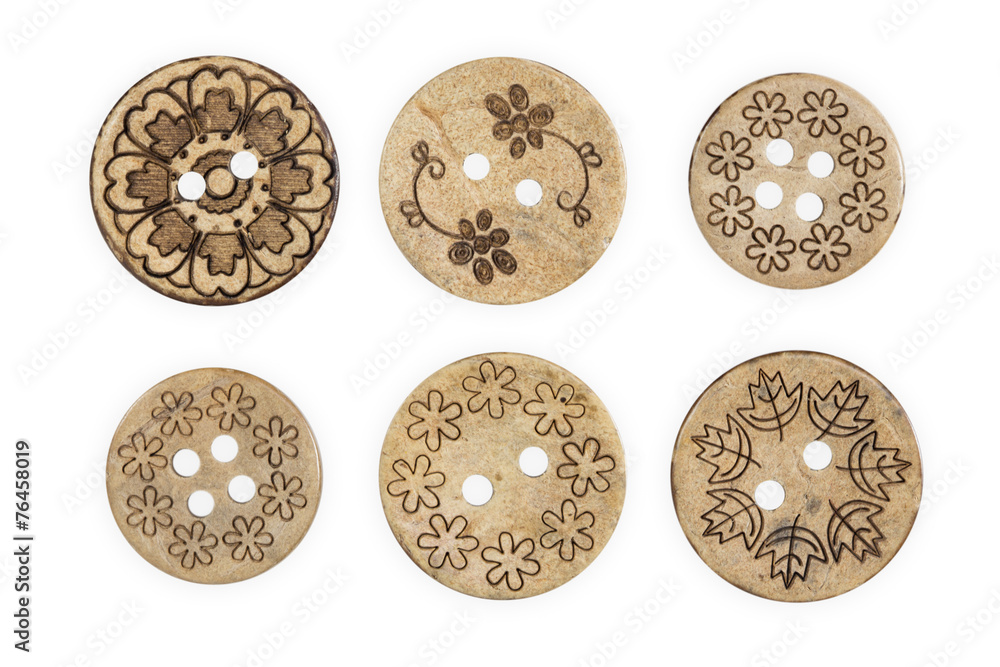 Fototapeta premium Wooden sewing button