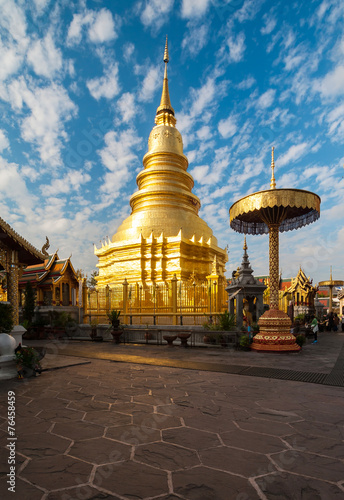 Golden Pagoda at Wat Phra That Hariphunchai in Lamphun province,