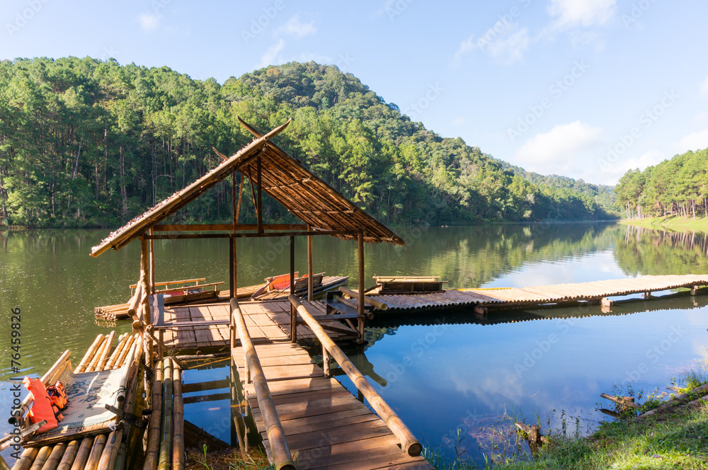 Pang Ung reservoir lake located in Mae Hong Sorn, Thailand.