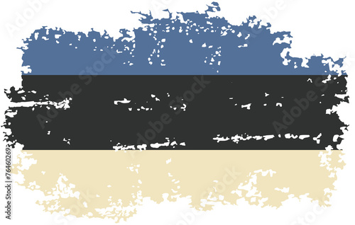 Estonian grunge flag. Vector illustration.
