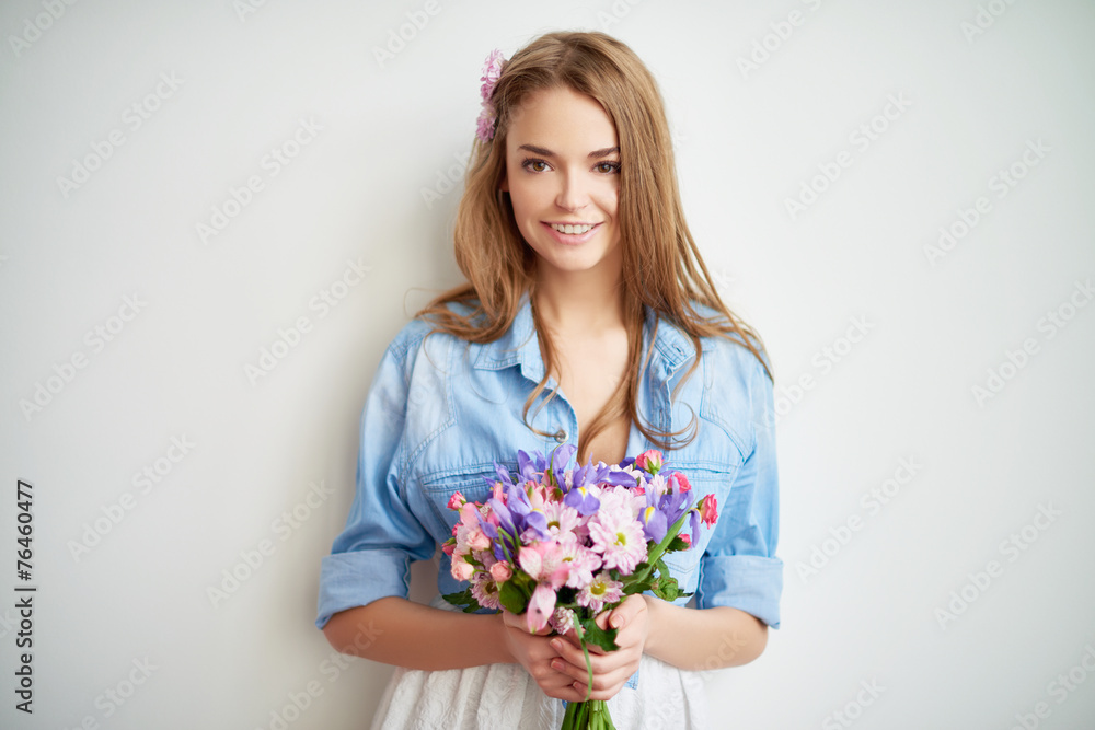Girl with flowers Girl with flowers