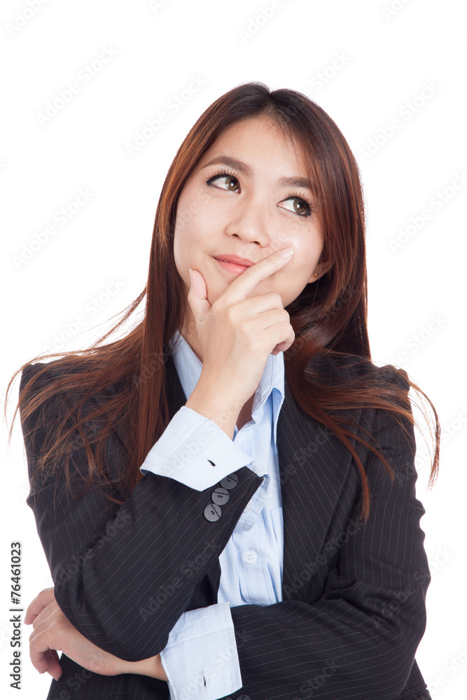Young Asian businesswoman come up with an idea Young Asian businesswoman come up with an idea
