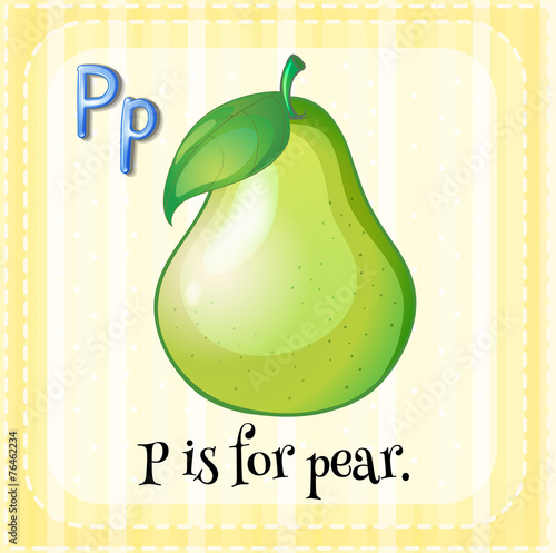 A letter P for pear