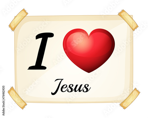 A flashcard showing the love of Jesus