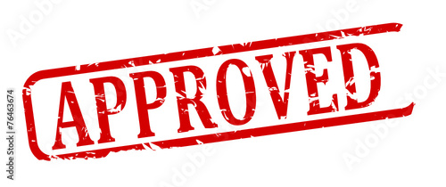 Red oval stamp with the word "approved" - vector svg