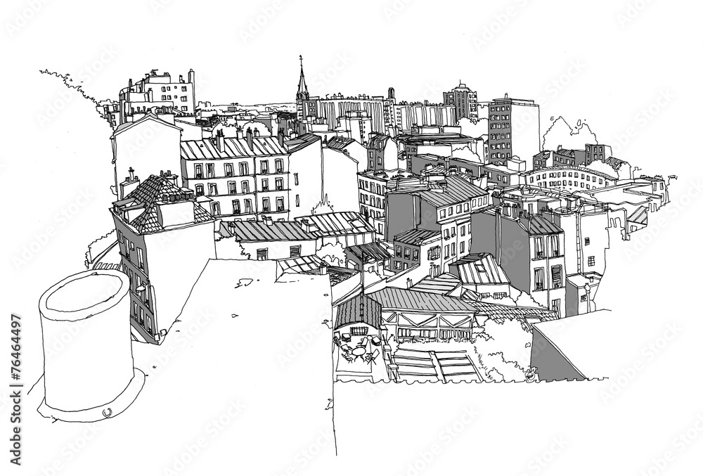 Fototapeta premium Paryż krajobraz z góry