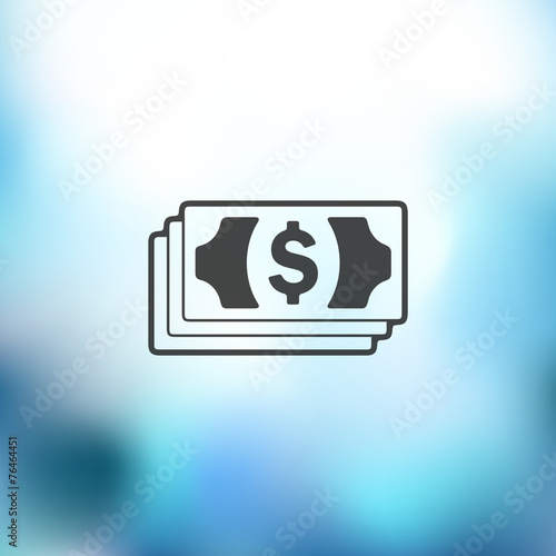 money icon on blurred background