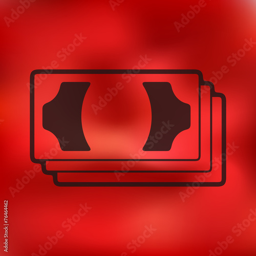 money icon on blurred background