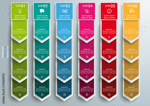 6 Step Arrows Oblong Banners