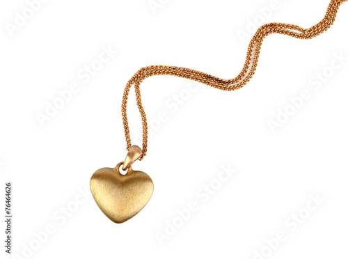 Fototapeta Golden heart pendant