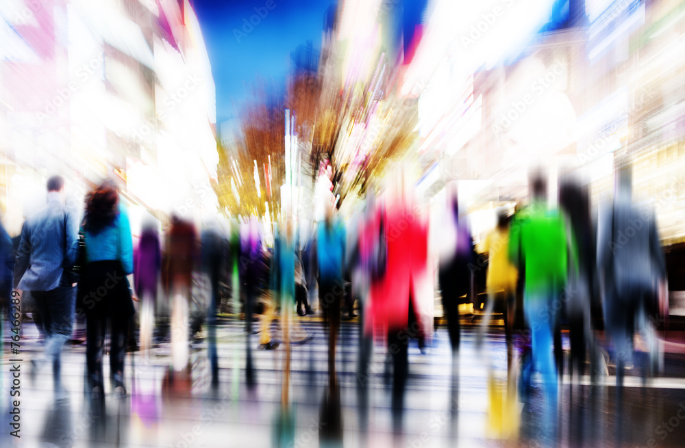 Business People Rush Hour Walking Commuting City Concept