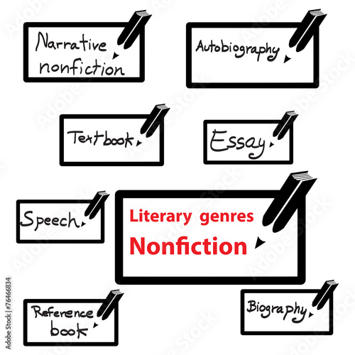 vector icon of literary genres nonfiction, book