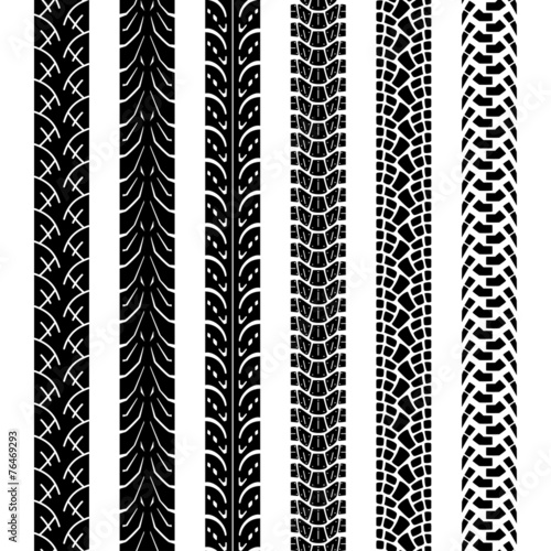 Collection motorcycle tire tracks, seamless texture