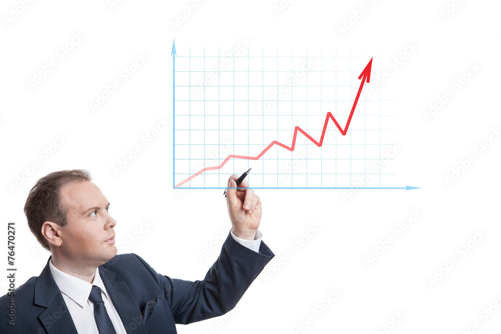businessman drawing chart businessman drawing chart