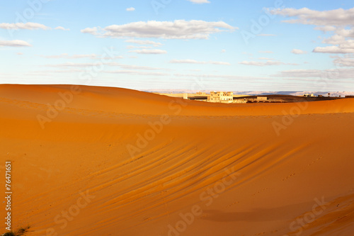 Sand dune in the desert of Morocco