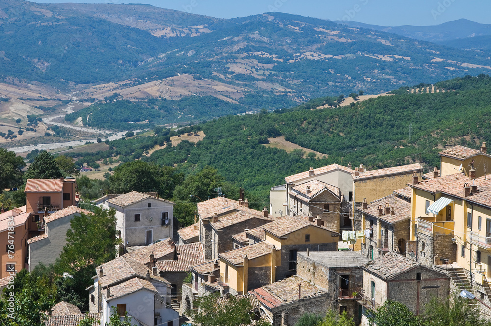 Panoramic view of Guardia Perticara. Basilicata. Italy. Panoramic view of Guardia Perticara. Basilicata. Italy.