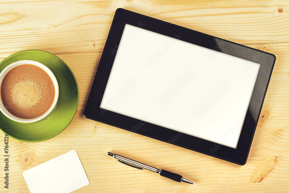 Tablet Computer With Blank White Screen Tablet Computer With Blank White Screen