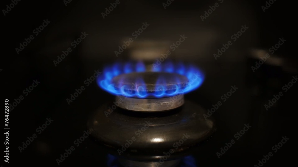 Changing flame of a gas stove. Changing flame of a gas stove.