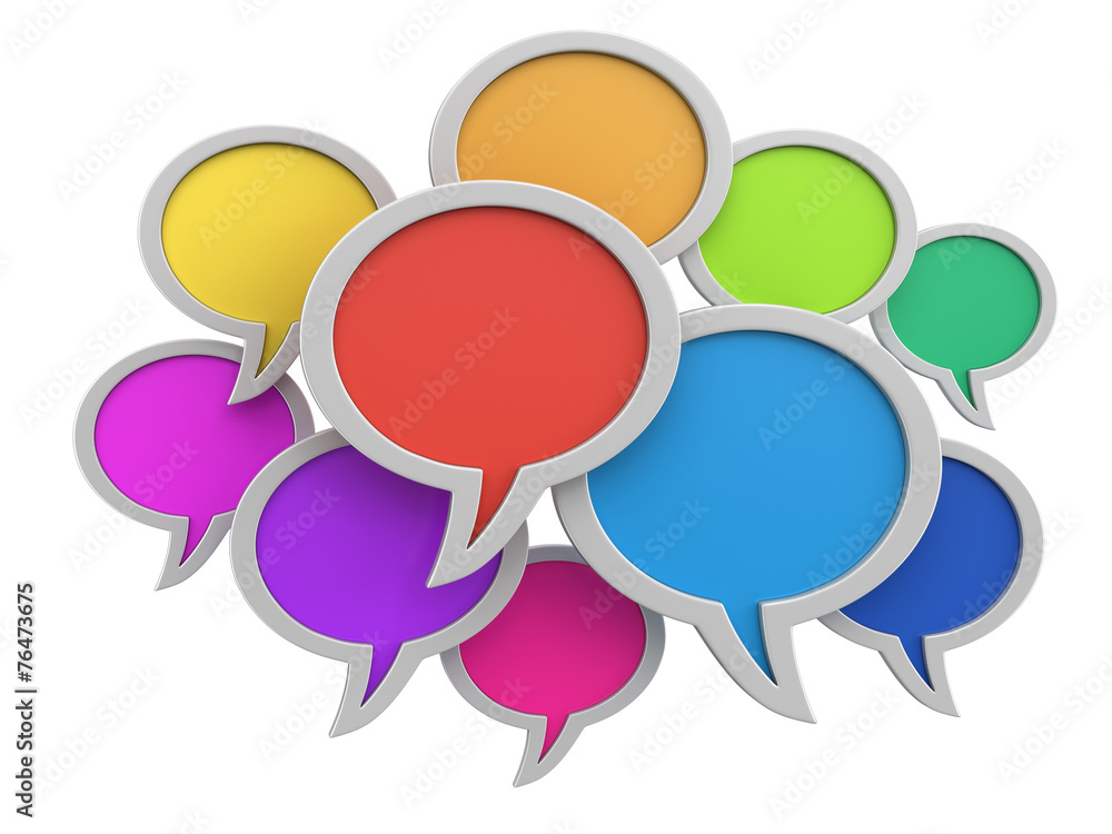 Color speech bubbles (clipping path included) - obrazy, fototapety, plakaty 