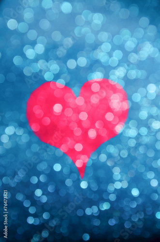 Heart Bokeh magenta silohuette