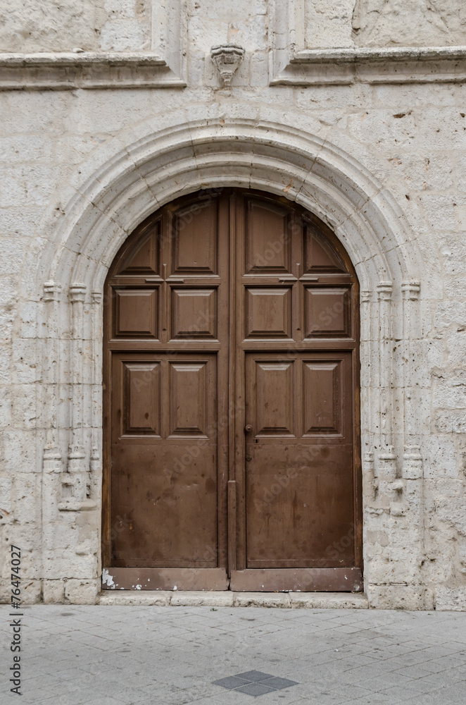 Old wooden entrance door