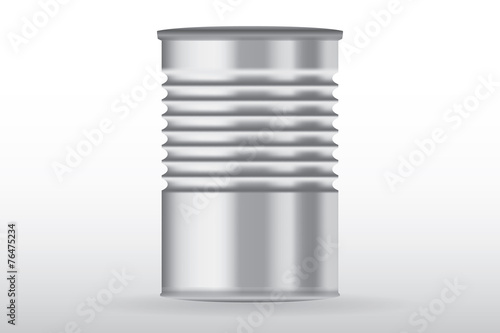 Tin can, ribbed metal tincan vector