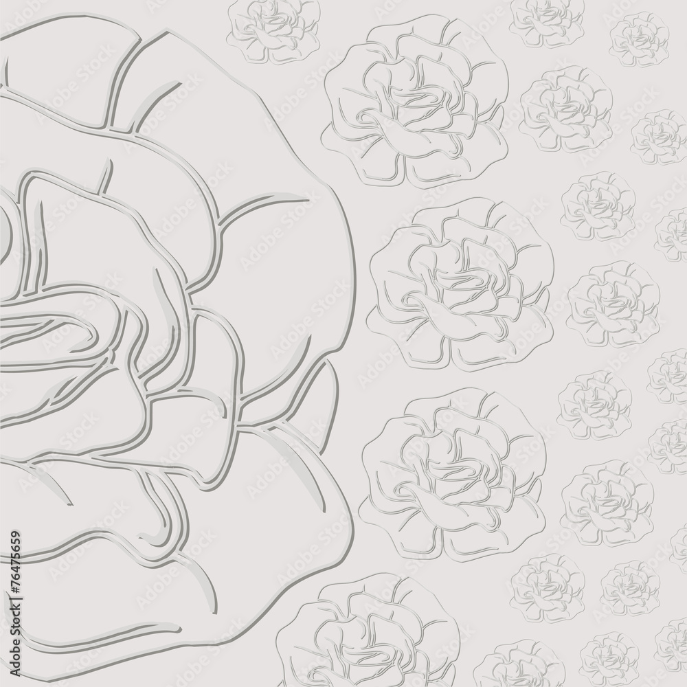 gray background with roses. cut from paper. gray background with roses. cut from paper.