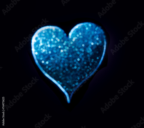 Isolated on black Heart Bokeh