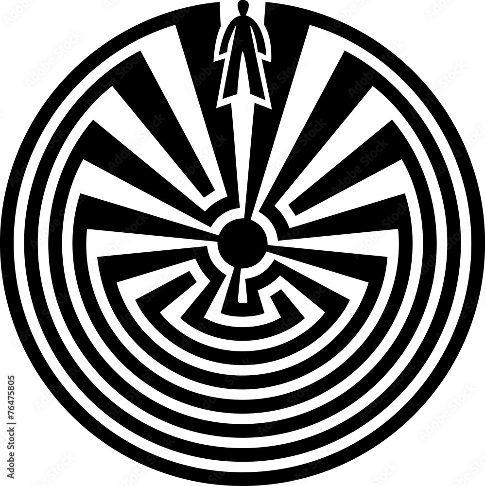 Man in the Maze, Journey Through Life, Native American Indians Man in the Maze, Journey Through Life, Native American Indians