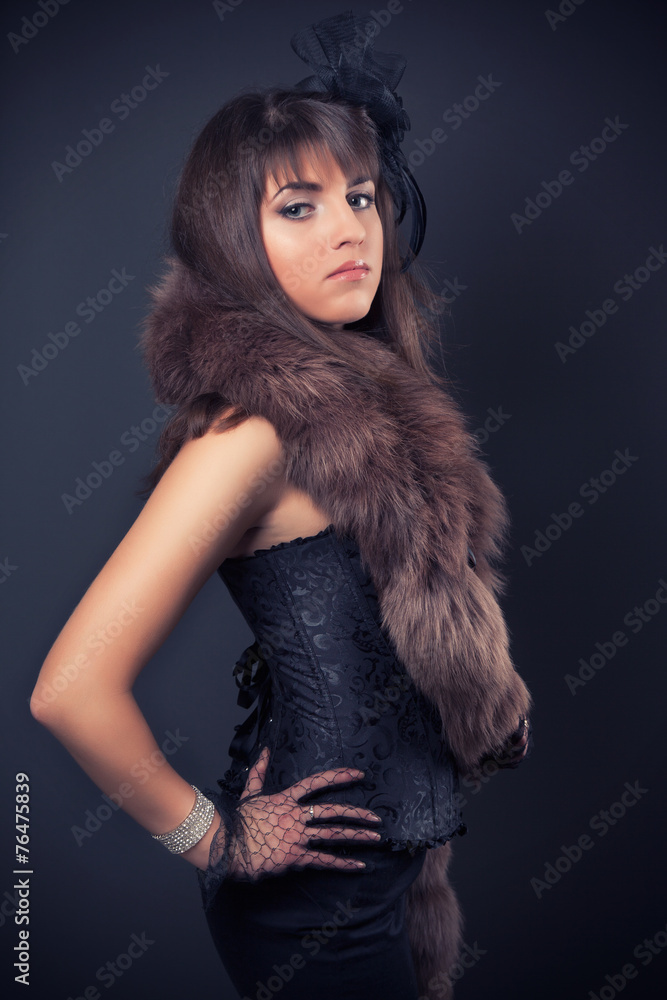 portrait of beautiful young retro woman portrait of beautiful young retro woman
