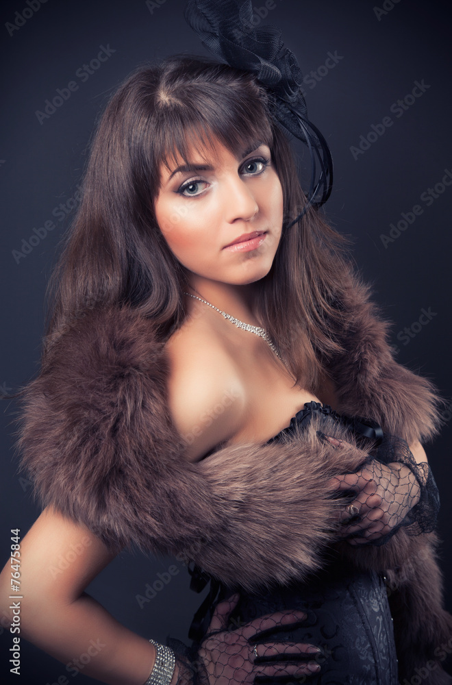 portrait of beautiful young retro woman portrait of beautiful young retro woman