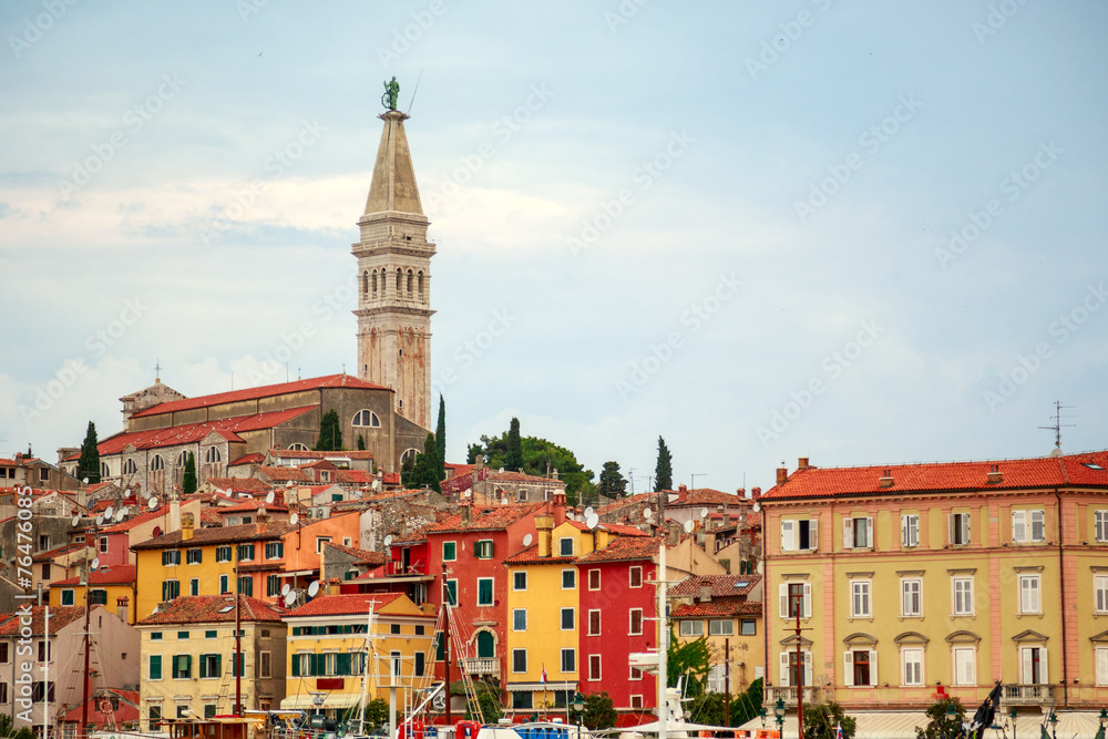 Naklejka premium Rovinj old town in Adriatic sea coast of Croatia